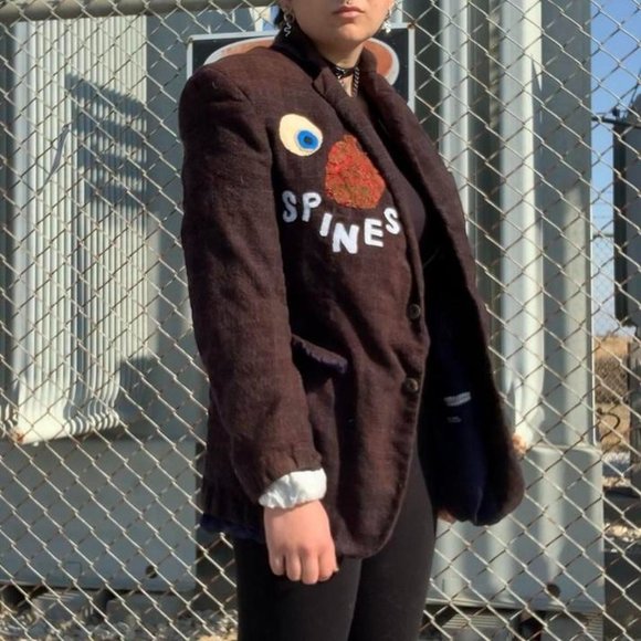 Brown Eye Heart Spines Jacket/Blazer - Picture 1 of 8
